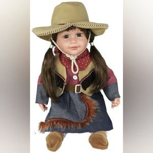 Cuddle Snuggle Cowgirl doll for boys girls 24" Vinyl